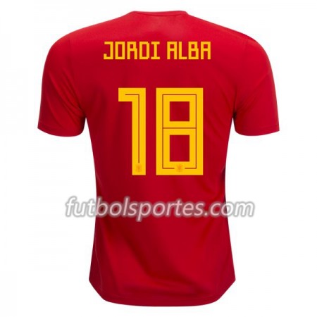 Camisetas España Jordi Alba 18 Primera Equipacion Mundial 2018